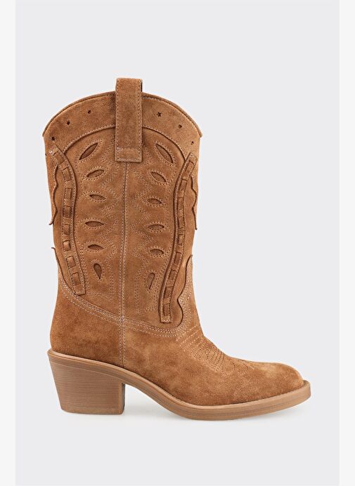 Taba Deri Kadın Western Bot - Görsel 2