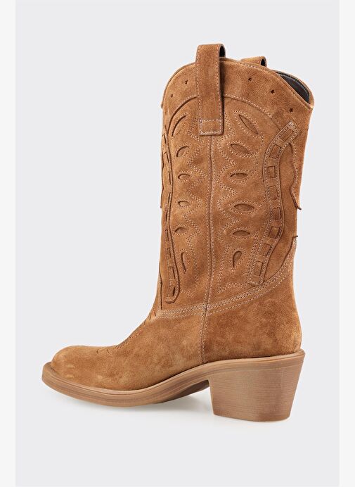 Taba Deri Kadın Western Bot - Görsel 4