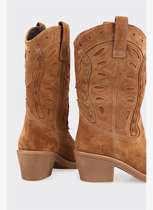 Taba Deri Kadın Western Bot - Görsel 5
