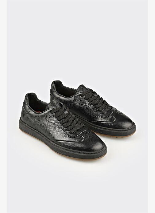 Siyah Deri Erkek Günlük Ayakkabı - Görsel 3