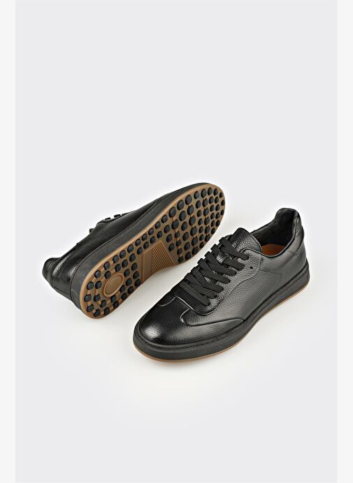 Siyah Deri Erkek Günlük Ayakkabı - Görsel 4