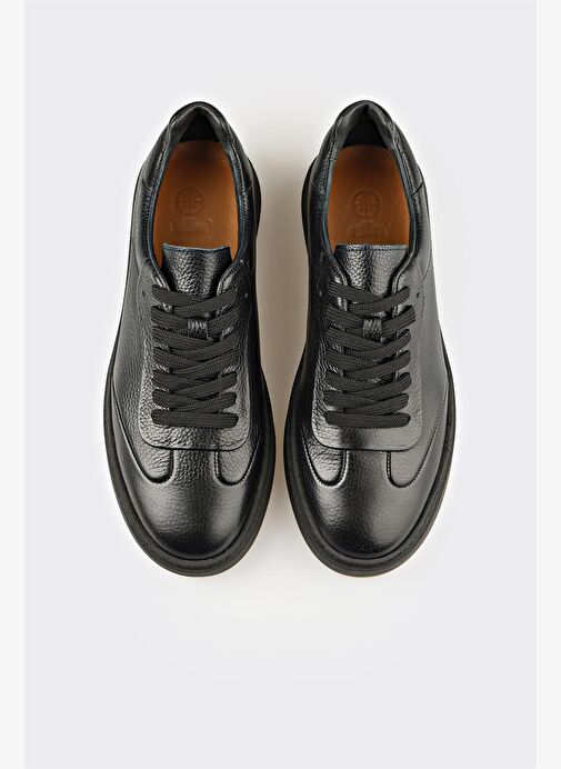 Siyah Deri Erkek Günlük Ayakkabı - Görsel 5