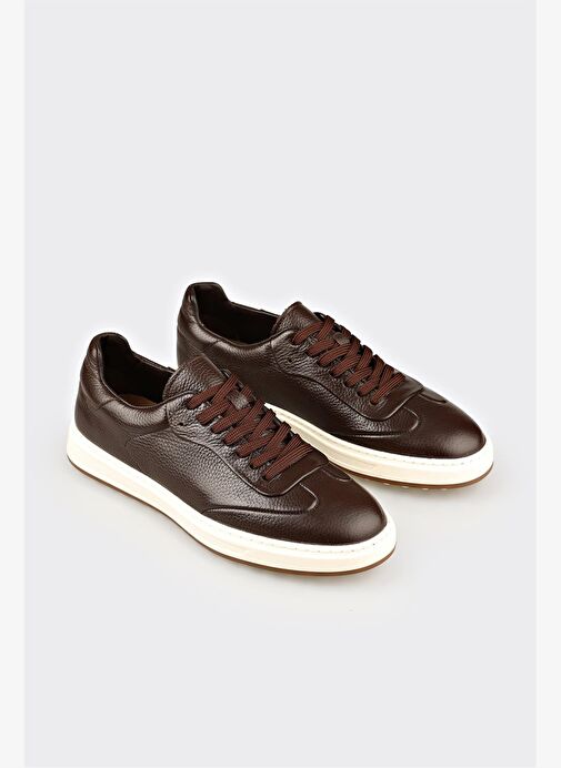 Kahve Deri Erkek Günlük Ayakkabı - Görsel 3