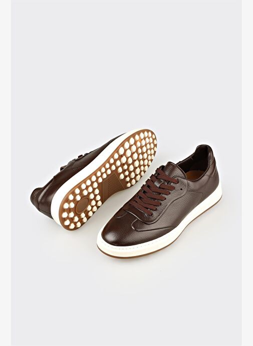 Kahve Deri Erkek Günlük Ayakkabı - Görsel 4