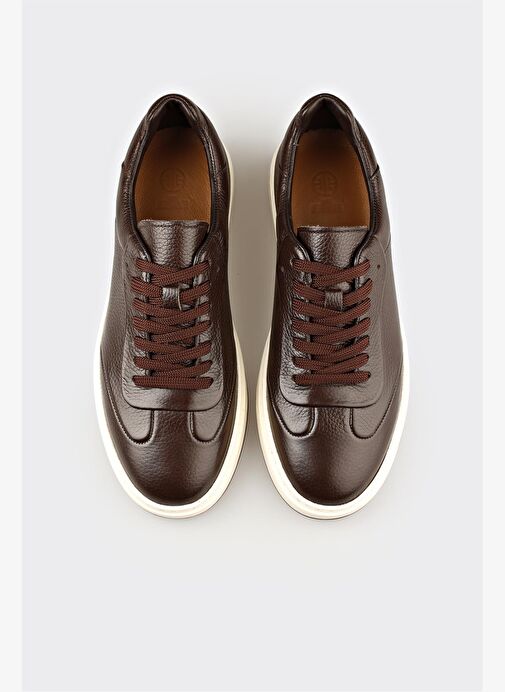 Kahve Deri Erkek Günlük Ayakkabı - Görsel 5