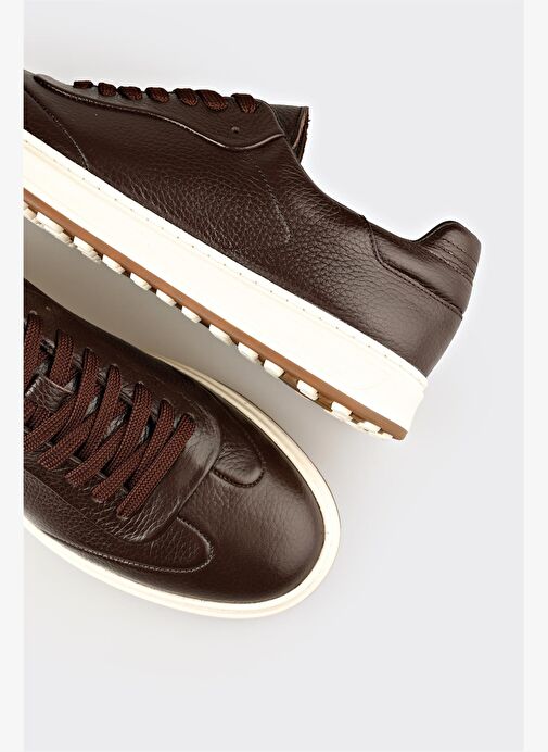 Kahve Deri Erkek Günlük Ayakkabı - Görsel 6