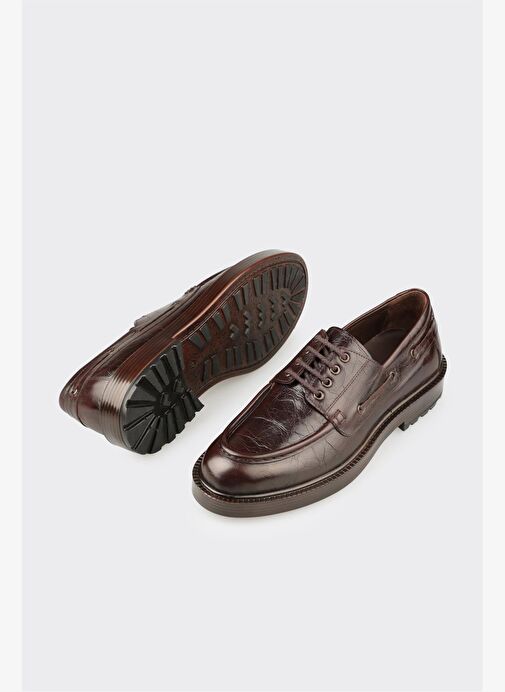 Kahve Deri Erkek Günlük Ayakkabı - Görsel 4