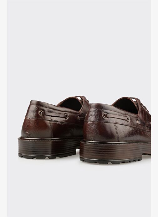 Kahve Deri Erkek Günlük Ayakkabı - Görsel 6