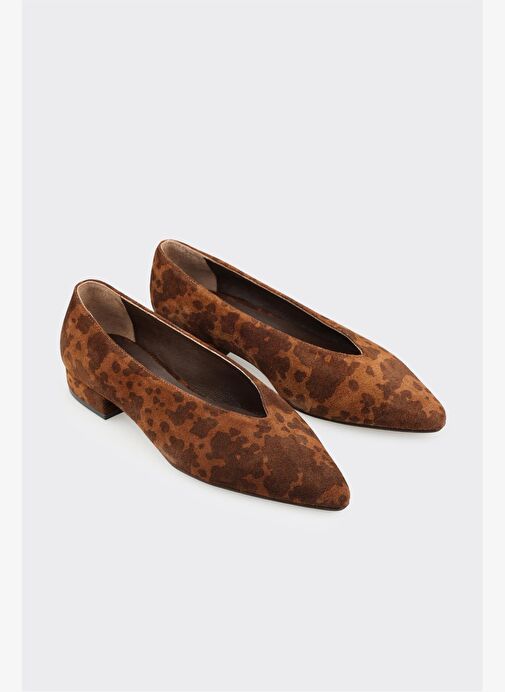 Taba Hayvan Desenli Deri Kadın Günlük Ayakkabı - Görsel 3