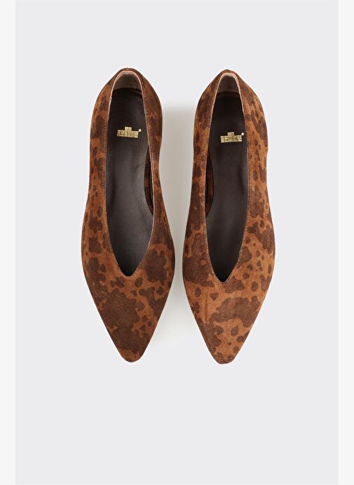 Taba Hayvan Desenli Deri Kadın Günlük Ayakkabı - Görsel 5