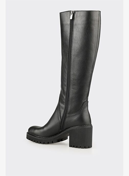 Siyah Deri Kadın Çizme - Görsel 4