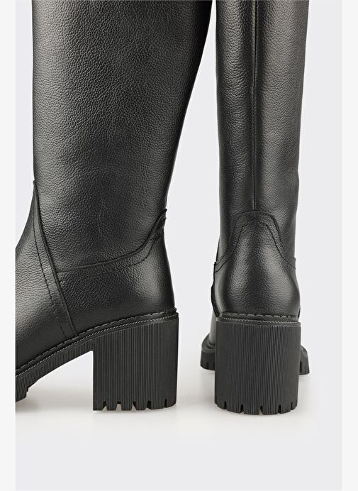 Siyah Deri Kadın Çizme - Görsel 5