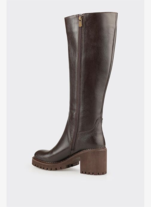 Kahve Deri Kadın Çizme - Görsel 4