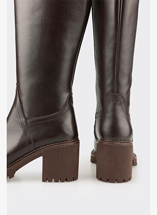Kahve Deri Kadın Çizme - Görsel 5