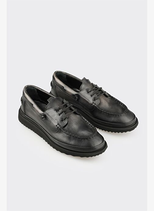 Antrasit Deri Erkek Günlük Ayakkabı - Görsel 3