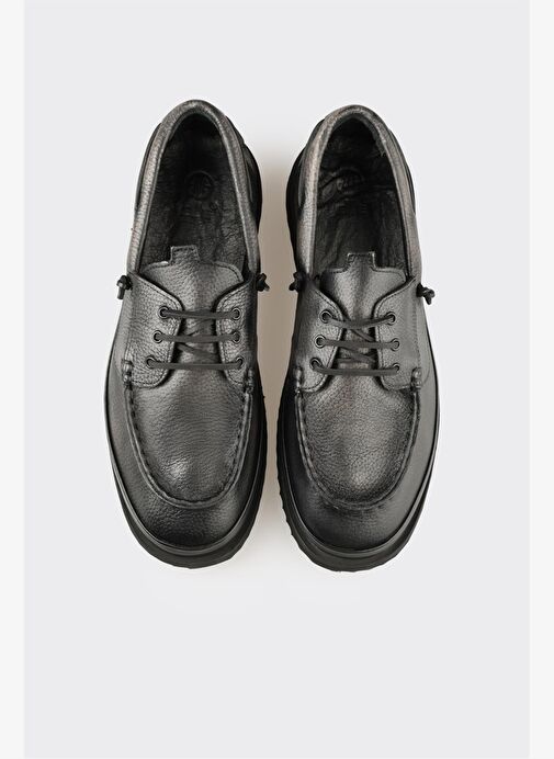 Antrasit Deri Erkek Günlük Ayakkabı - Görsel 5