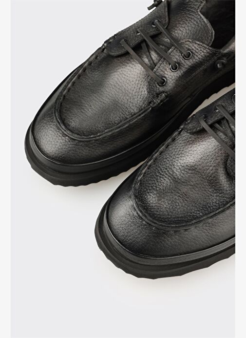 Antrasit Deri Erkek Günlük Ayakkabı - Görsel 6