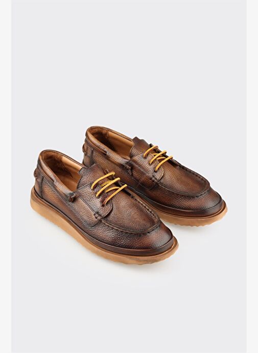 Taba Deri Erkek Günlük Ayakkabı - Görsel 3