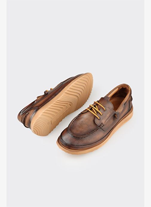 Taba Deri Erkek Günlük Ayakkabı - Görsel 4