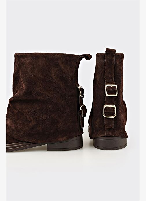 Kahve Deri Kadın Günlük Bot - Görsel 5