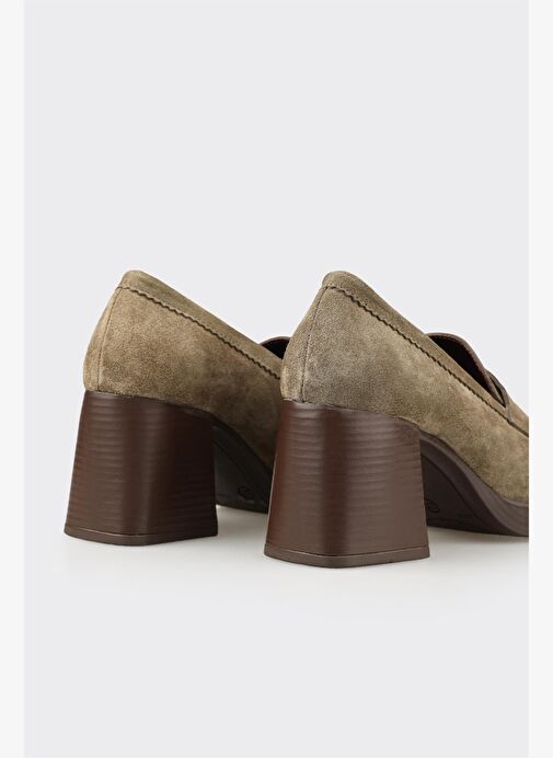 Haki Deri Kadın Ayakkabı - Görsel 5