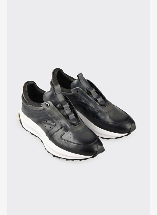 Antrasit Deri Erkek Spor Ayakkabı - Görsel 3