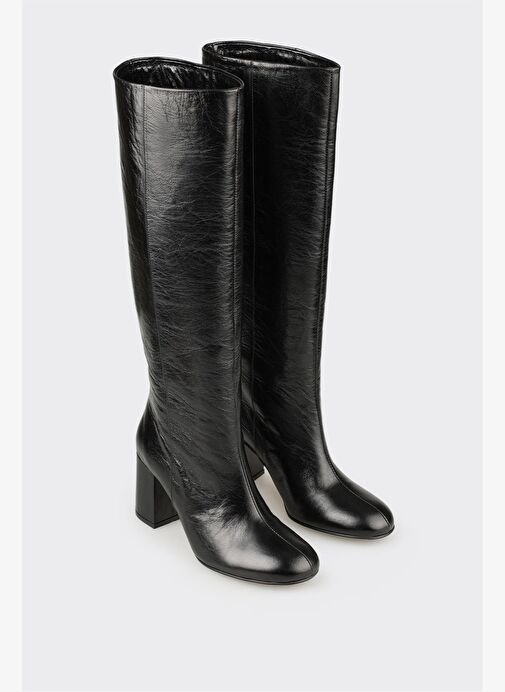 Siyah Deri Kadın Çizme - Görsel 3
