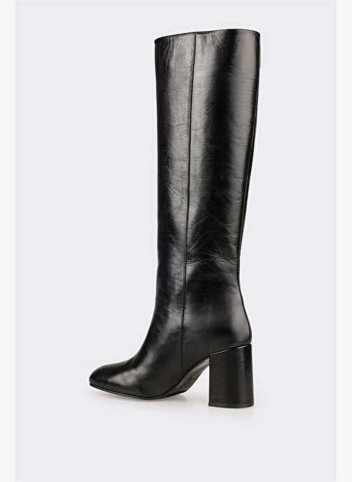 Siyah Deri Kadın Çizme - Görsel 4