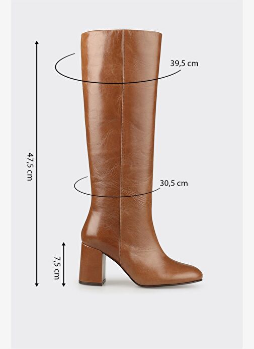 Taba Deri Kadın Çizme - Görsel 6