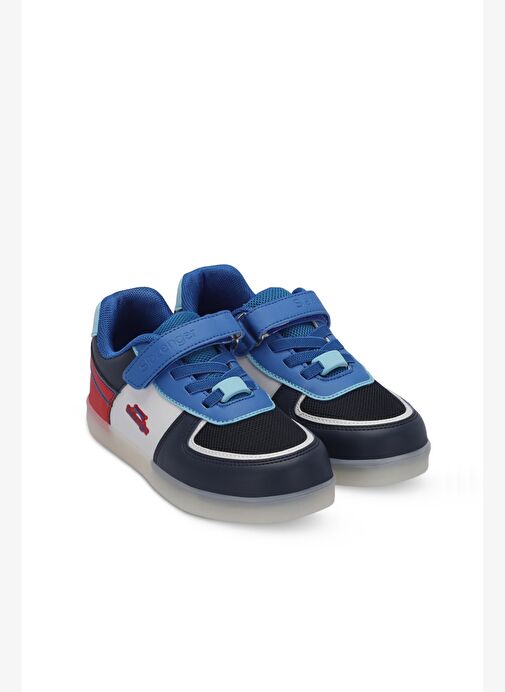 Slazenger PERLE Erkek Çocuk Cırt Cırtlı Lacivert / Beyaz Sneaker - Görsel 3