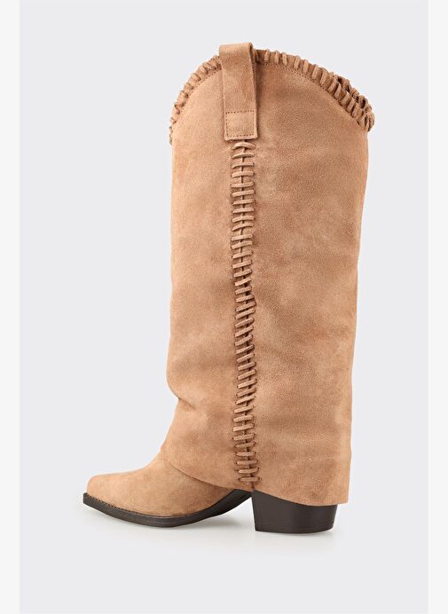 Naturel Deri Kadın Western Çizme - Görsel 4