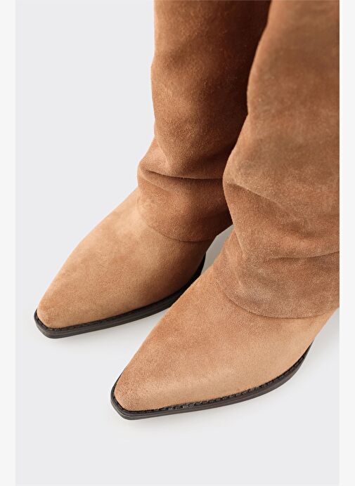 Naturel Deri Kadın Western Çizme - Görsel 5