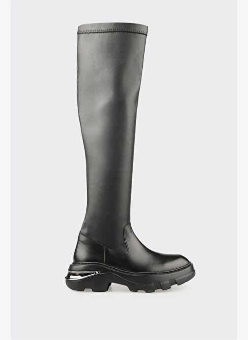 Siyah Kadın Düz Çizme - Görsel 2