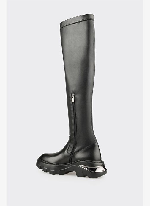 Siyah Kadın Düz Çizme - Görsel 4