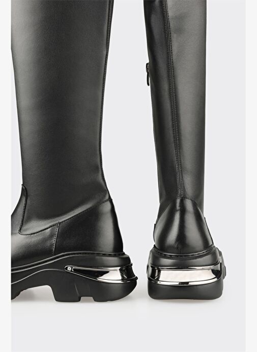 Siyah Kadın Düz Çizme - Görsel 5