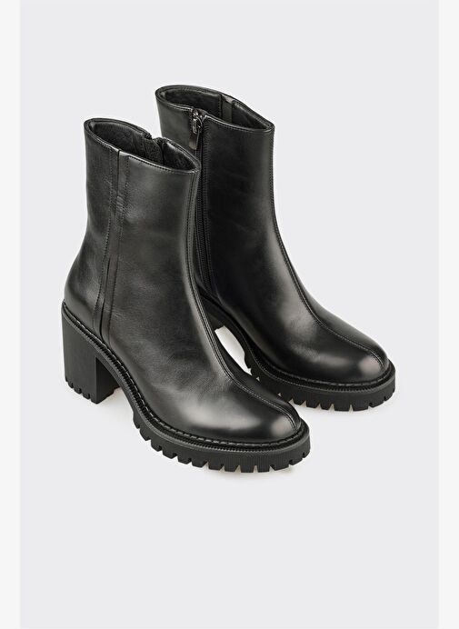 Siyah Deri Kadın Günlük Bot - Görsel 3