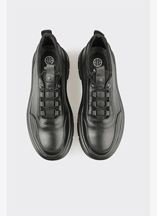 Siyah Deri Erkek Spor Ayakkabı - Görsel 5