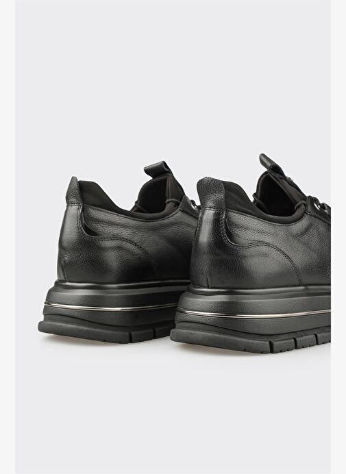 Siyah Deri Erkek Spor Ayakkabı - Görsel 6