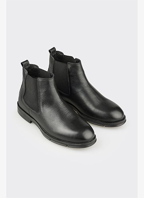Siyah Deri Erkek Günlük Bot - Görsel 3