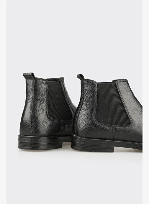 Siyah Deri Erkek Günlük Bot - Görsel 5