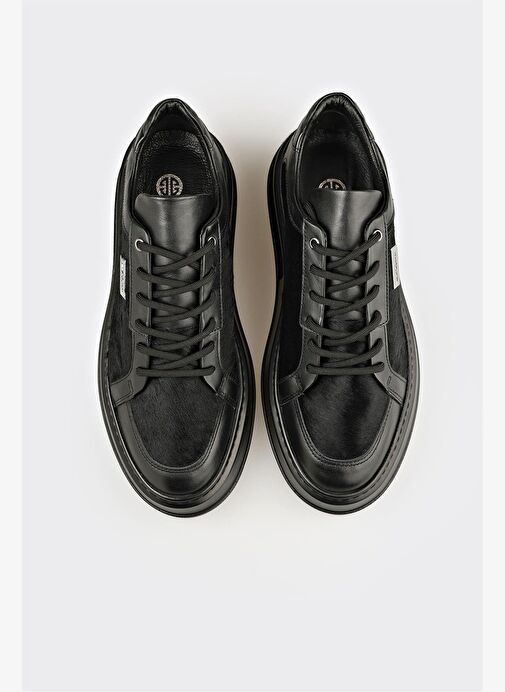 Siyah Deri Erkek Spor Ayakkabı - Görsel 5