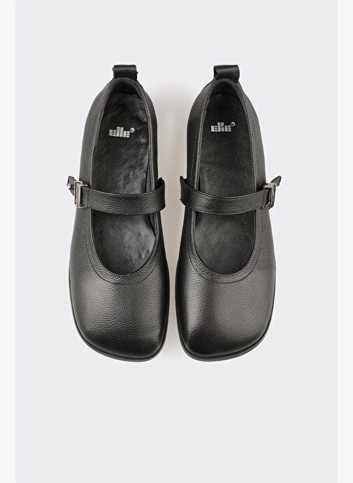 Siyah Deri Kadın Günlük Ayakkabı - Görsel 5