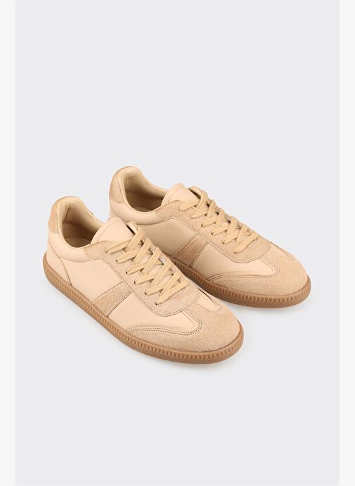 Naturel Deri Kadın Spor Ayakkabı - Görsel 3