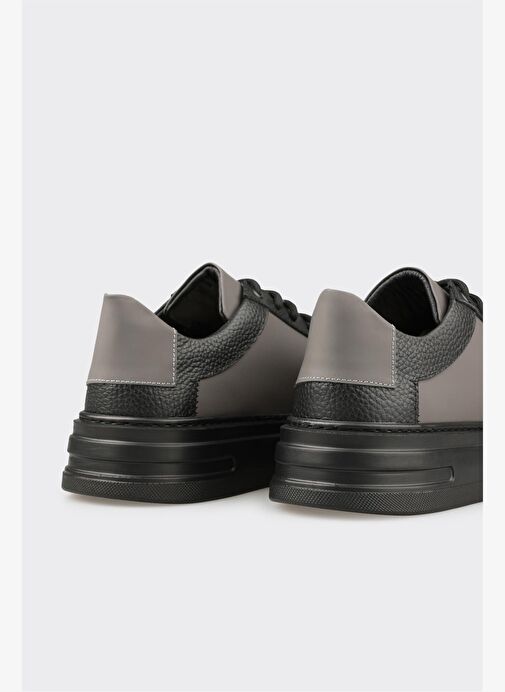 Gri Deri Erkek Spor Ayakkabı - Görsel 6