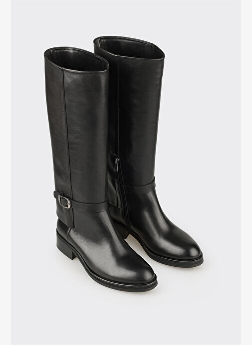 Siyah Deri Kadın Çizme - Görsel 3