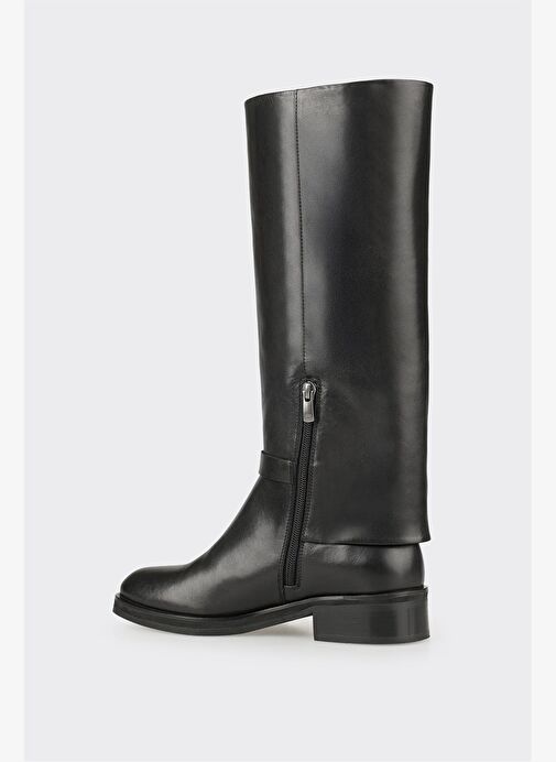 Siyah Deri Kadın Çizme - Görsel 4