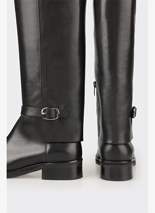 Siyah Deri Kadın Çizme - Görsel 5