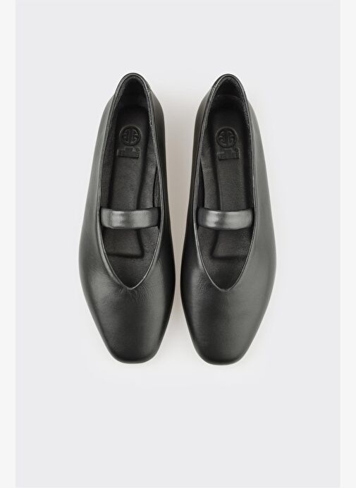 Siyah Deri Kadın Günlük Ayakkabı - Görsel 5