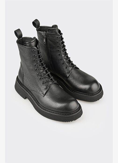Siyah Deri Erkek Günlük Bot - Görsel 3