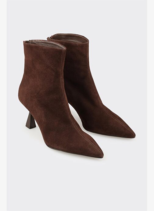 Kahve Deri Kadın Klasik Bot - Görsel 3